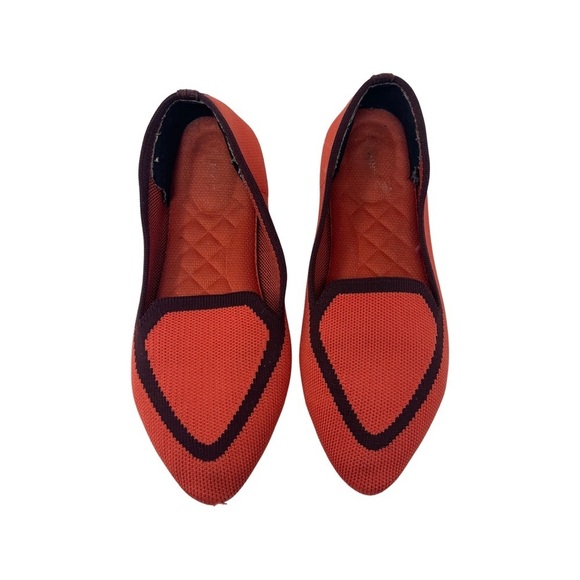 Birdies Shoes - Birdies The Blackbird Orange Knit Pointed Flats Size 6